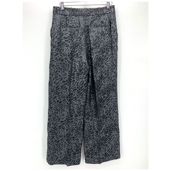 Equipment Arwen Pants Womens 2 Leopard Print Grey Silk‎ Wide Leg Preppy Mob Wife - Picture 5 of 13